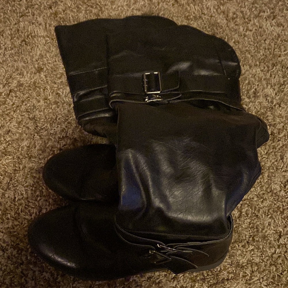 Knee high black boots